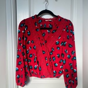 Beautiful red cheetah blouse